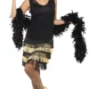 Overig Jaren 20 Fringed Flapper Jurk Zwart-Goud