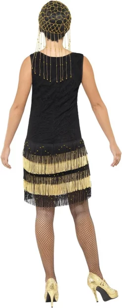 Overig Jaren 20 Fringed Flapper Jurk Zwart-Goud -Carnavalskleding Dames Winkel jaren 20 fringed flapper jurk zwart goud achterkant