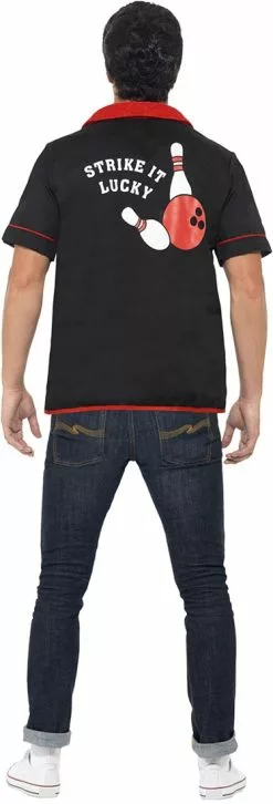 Overig Jaren 50 Bowling Shirt Zwart-Rood -Carnavalskleding Dames Winkel jaren 50 bowling shirt zwart rood 3