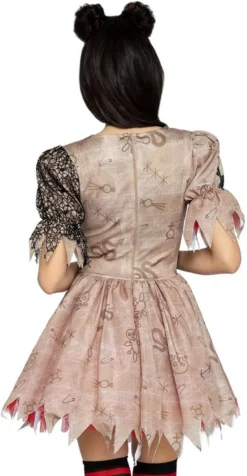 LEG AVENUE Jurkje Deadly Voodoo Doll -Carnavalskleding Dames Winkel jurkje deadly voodoo doll achterkant detail