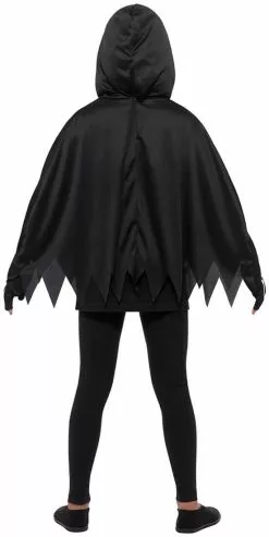 Overig Kinder Poncho Skelet Met Capuchon En Handschoenen 6 Overig Kinder Poncho Skelet Met Capuchon En Handschoenen -Carnavalskleding Dames Winkel kinder poncho skelet met capuchon en handschoenen achterkant