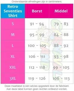 Overig Retro Seventies Shirt Bruin -Carnavalskleding Dames Winkel maattabel 129