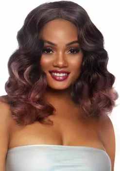 LEG AVENUE Ombre Pruik Krullen Lange Bob Mauve