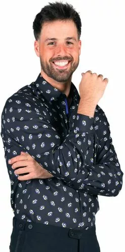 Overig Overhemd Heren Steek Blauw-Geel -Carnavalskleding Dames Winkel overhemd heren steek blauw geel 1