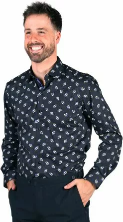 Overig Overhemd Heren Steek Blauw-Geel -Carnavalskleding Dames Winkel overhemd heren steek blauw geel 2