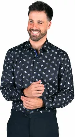 Overig Overhemd Heren Steek Blauw-Geel