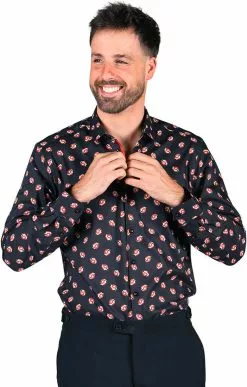 Overig Overhemd Heren Steek Rood-Wit -Carnavalskleding Dames Winkel overhemd heren steek rood wit 1