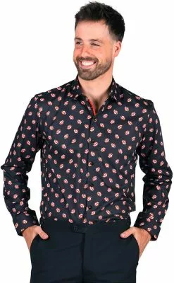 Overig Overhemd Heren Steek Rood-Wit