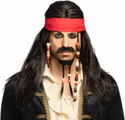 Overig Piraten Pruik Jack Met Bandana, Snor En Baard -Carnavalskleding Dames Winkel piraten pruik jack met bandana snor en baard voorbeeld 2