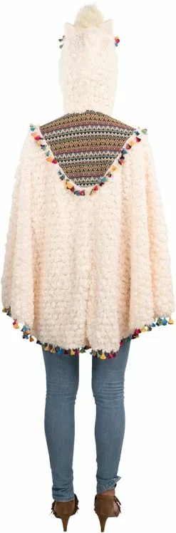 Overig Poncho Lama Luxe -Carnavalskleding Dames Winkel poncho lama luxe achterkant