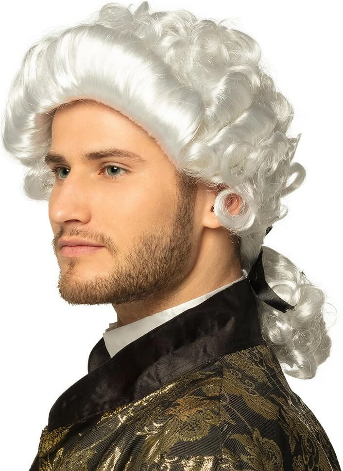 Overig Pruik Barock Heer Wit 2 Overig Pruik Barock Heer Wit - Afbeelding 2
