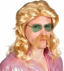 Overig Pruik Barry +Snor