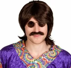 Overig Pruik Gary +Snor