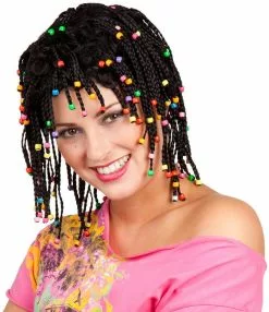 Overig Pruik Rasta Sista Zwart Met Kralen