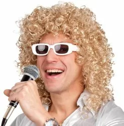 Overig Pruik Zanger Blond Met Bril