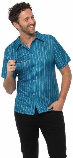 Overig Retro Seventies Shirt Blauw