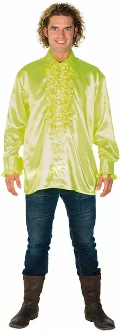 Overig Rucheblouse Super Luxe Neon Geel