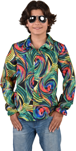 Overig Seventies Hemd Green Circles Voor Jongens