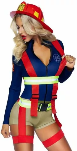 LEG AVENUE Sexy Catsuit Brandweervrouw - Hot Zone Honey -Carnavalskleding Dames Winkel sexy catsuit brandweervrouw hot zone honey 1