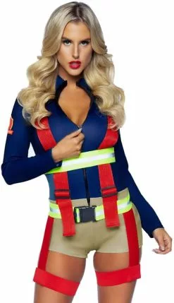 LEG AVENUE Sexy Catsuit Brandweervrouw - Hot Zone Honey -Carnavalskleding Dames Winkel sexy catsuit brandweervrouw hot zone honey 2