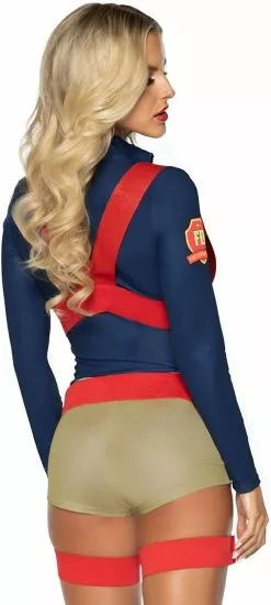 LEG AVENUE Sexy Catsuit Brandweervrouw - Hot Zone Honey -Carnavalskleding Dames Winkel sexy catsuit brandweervrouw hot zone honey detail achterkant