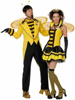 Overig Slipjas Heren Bijenkoning 7 Overig Slipjas Heren Bijenkoning -Carnavalskleding Dames Winkel slipjas heren bijenkoning man en vrouw