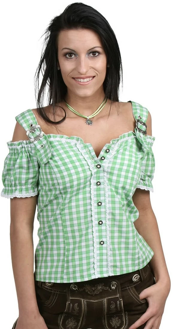 Overig Tiroler Blouse Anne Luxe Groen 1 Overig Tiroler Blouse Anne Luxe Groen
