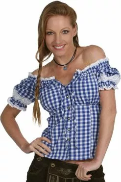 Overig Tiroler Blouse Emma Luxe Blauw