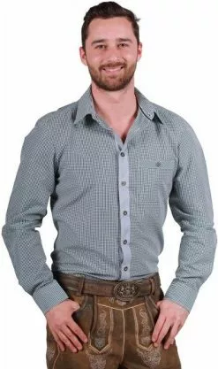 Overig Tiroler Overhemd Markus Groen-Wit