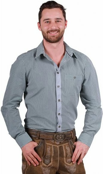 Overig Tiroler Overhemd Markus Groen-Wit 1 Overig Tiroler Overhemd Markus Groen-Wit