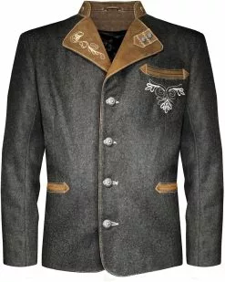 Overig Tiroler Trachten Jas Luxe (Wol-Geitenleer)