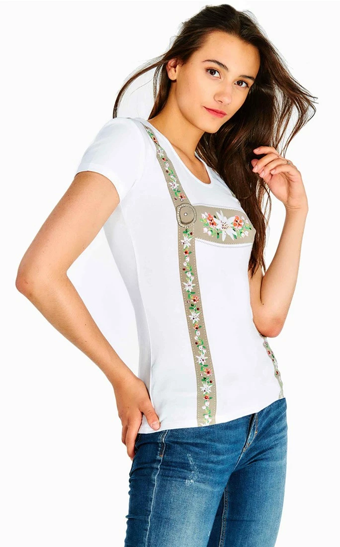 Overig Tiroler Trachten T-shirt Met Strass Voor Dames 2 Overig Tiroler Trachten T-shirt Met Strass Voor Dames - Afbeelding 2