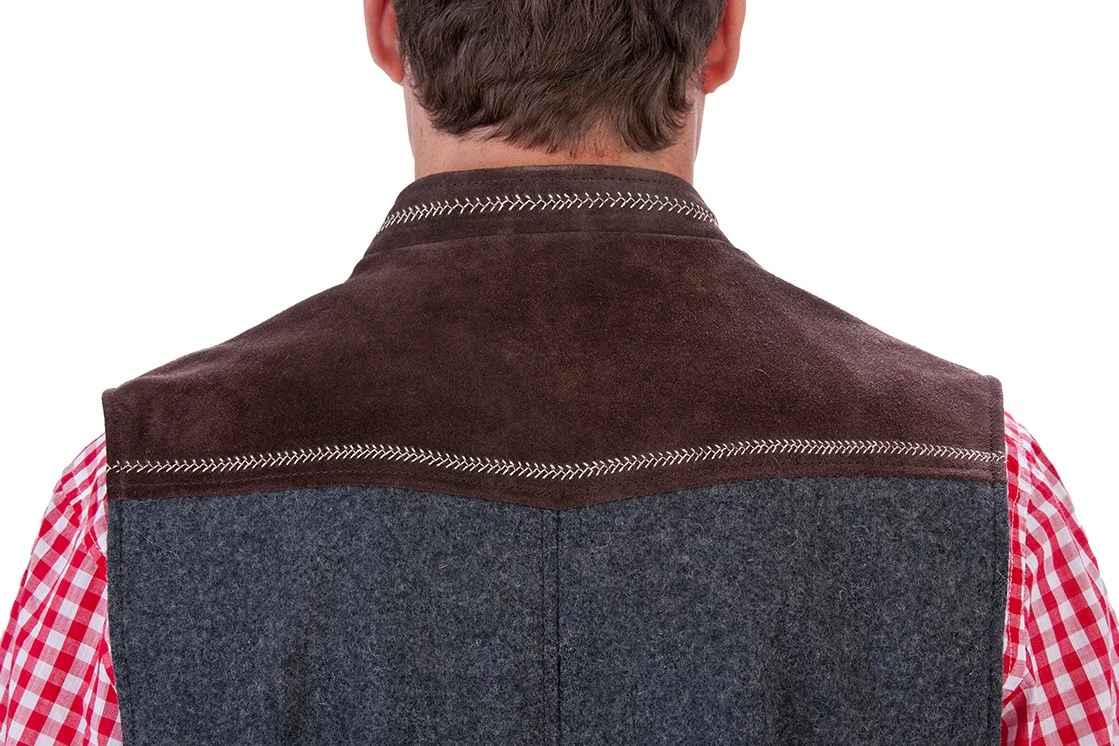 Overig Tiroler Trachten Vest Luxe (Wol/Leder) 2 Overig Tiroler Trachten Vest Luxe (Wol/Leder) - Afbeelding 2