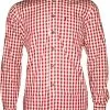 Overig Tiroler Trachtenhemd Rood/Wit (55% Katoen)