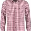Overig Tiroler Trachtenhemd Wijnrood/Wit (55% Katoen)