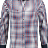 Overig Trachtenhemd Wijnrood/Wit/Donkerblauw (100% Katoen)