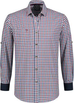 Overig Trachtenhemd Wijnrood/Wit/Donkerblauw (100% Katoen)