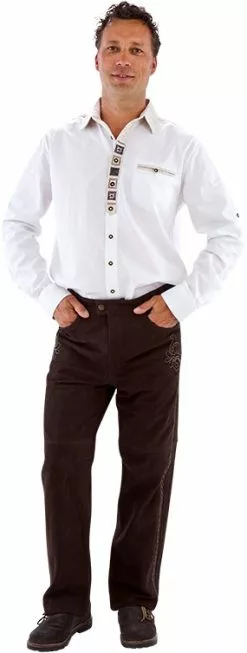 Overig Trachtenhemd Wit Landhaus (katoen/linnen)